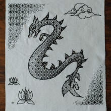 My project for course: Introduction to Blackwork Embroidery. Un proyecto de Bordado, Ilustración textil y Diseño textil de baumann.zsofia - 28.03.2024