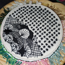 bordado blackwork. Embroider, Textile Illustration, and Textile Design project by lilia - 03.30.2024
