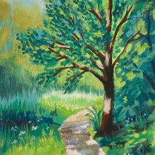 My project for course: Landscape Painting with Gouache for Beginners. Un proyecto de Bellas Artes, Pintura, Ilustración naturalista				 y Pintura gouache de FairyAl Islam - 30.03.2024