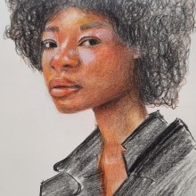 Mi proyecto del curso: Dibujo de retratos llamativos con lápices de colores. Drawing, Portrait Drawing, Sketchbook, and Colored Pencil Drawing project by Daniela Antonaia - 04.01.2024