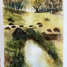 Mon projet du cours : Paysages naturels à l’aquarelle. Un progetto di Belle arti, Pittura e Pittura ad acquerello di b.ludewigquaine - 01.04.2024