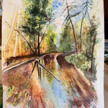 My project for course: Dreamy Watercolor Landscapes: Paint with Light. Painting, and Watercolor Painting project by linda.lozier - 04.02.2024