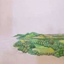 Colour pencil. Scott's View. (Before starting course). Desenho com lápis de cor projeto de Susan Kernaghan - 02.04.2024