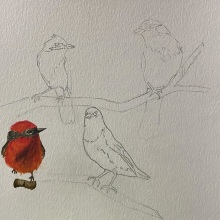 Mi proyecto del curso: Acuarela artística para ilustración de aves. Traditional illustration, Watercolor Painting, Realistic Drawing, and Naturalistic Illustration project by lucitg98_tg - 04.02.2024