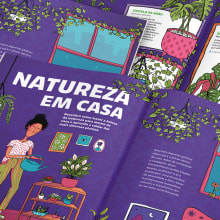 Natureza dentro de casa. Editorial Design, Digital Illustration, Communication, and Editorial Illustration project by Caroline Gomes - 03.15.2024