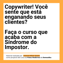 Meu projeto do curso: Copywriting para copywriters. Un projet de Publicité, Cop, writing, Stor, telling , et Communication de Antonio Soares - 03.04.2024