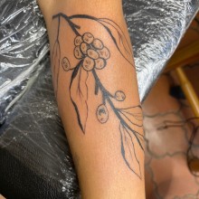 Mi proyecto del curso: Tatuaje botánico con puntillismo. Tattoo Design, and Botanical Illustration project by labelle9407 - 02.24.2024