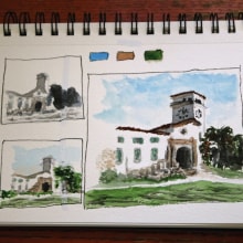 My project for course: Travel Sketches in Watercolor: Capture your Surroundings. Traditional illustration, Painting, Sketching, Drawing, Watercolor Painting, Architectural Illustration, and Sketchbook project by jackie.francis - 04.04.2024