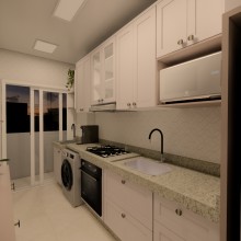 Cozinha Apartamento. Un projet de 3D, Architecture, Design d'intérieur, Créativité , et Menuiserie de Laila Danielle Rosa Sansao - 15.02.2024