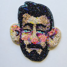 Beaded Embroidery Portrait - project 2. Arts, Crafts, Fine Arts, Jewelr, Design, Portrait Illustration, Embroider, Sewing, and Fiber Arts project by bjorn_tunt - 04.06.2024