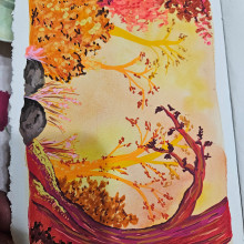My project for course: Fantasy Landscapes with Watercolor & Gouache. Fine Arts, Painting, Watercolor Painting, Naturalistic Illustration, and Gouache Painting project by Kat Todor - 04.06.2024