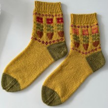 My project for course: Introduction to Colorwork Sock Knitting. Tricô projeto de inkminks - 06.04.2024