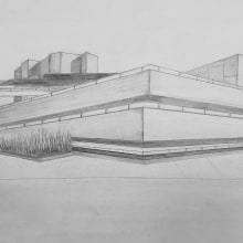 National Theatre - side view. Architecture project by Tracey Higgins - 04.05.2024