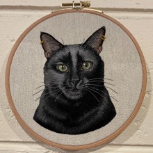 My project for course: Embroidered Pet Portraits: The Thread Painting Technique. Embroider, Textile Illustration, Naturalistic Illustration, and Textile Design project by Zülal Topağaç - 04.07.2024