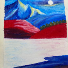 My project for course: Landscapes with Oil Pastels and Crayons: Playing with Light. Traditional illustration, Fine Arts, Pencil Drawing, Drawing, and Artistic Drawing project by jiimna198 - 04.03.2024