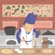 A Joseon Dynasty Chef. Design de personagens, Ilustração digital, Ilustração infantil, e Álbum ilustrado projeto de Deok Young Kim - 07.04.2024