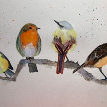 My project for course: Artistic Watercolor Techniques for Illustrating Birds . Traditional illustration, Watercolor Painting, Realistic Drawing, and Naturalistic Illustration project by karen_beresford - 04.07.2024
