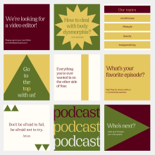 My project for course: Graphic Design for Beginners - Social media posts for podcast. Design, Br, ing, Identit, Graphic Design, T, pograph, Logo Design, T, pograph, and Design project by soydjora - 04.07.2024