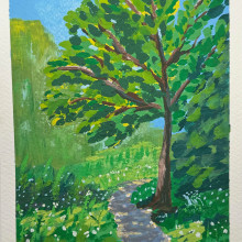 My project for course: Landscape Painting with Gouache for Beginners. Fine Arts, Painting, Naturalistic Illustration, and Gouache Painting project by Wouter B. - 04.07.2024