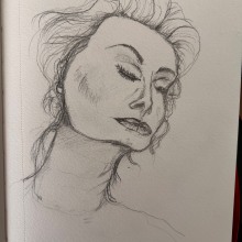 My project for course: Portrait Sketchbooking: Explore the Human Face. Esboçado, Desenho, Desenho de retrato, Desenho artístico, e Sketchbook projeto de Kaye - 10.04.2024