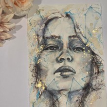 My project for course: Experimental Portraiture with Ink, Tea and Alcohol. Fine Arts, Painting, Drawing, Portrait Illustration & Ink Illustration project by Tash Laxton - 04.07.2024