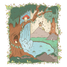 Mi proyecto del curso: Ilustraciones de bosques de fantasía en Procreate y Photoshop. Un proyecto de Ilustración digital, Ilustración infantil y Dibujo digital de maridichiara - 11.04.2024