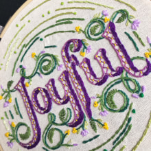 Joyful. Un proyecto de Lettering y Bordado de Cata Losada - 02.11.2018