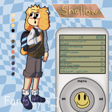 Shallow golden Character Sheet. Installations, and Character Design project by Luke Briffa - 04.12.2024