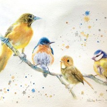 My project for course: Artistic Watercolor Techniques for Illustrating Birds. Traditional illustration, Watercolor Painting, Realistic Drawing, and Naturalistic Illustration project by paula.ladner - 04.07.2024