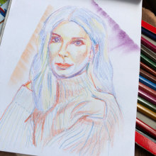 Sandra bullock @mindfulnessjewels. Colored Pencil Drawing project by beatrixwong - 04.14.2024