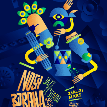 Affiche - Nosy Boraha Jazz Festival. Design de cartaz projeto de ANDRIANAIVONIRINA MICKAIA - 14.04.2024