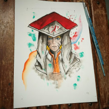 Watercolor Naruto - Timelapse. Pintura em aquarela projeto de Daniel Gomes Basso - 08.04.2018