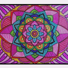 Mi proyecto del curso: Zentangle y mandalas: dibuja patrones armónicos. Painting, Drawing, Acr, lic Painting, and Creating with Kids project by Lorena Arevalo - 04.15.2024