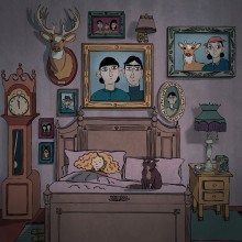The Haunted Guest Room | Creating a Compelling Animated Illustration in Adobe Fresco. Animation, 2D Animation, Digital Illustration, and Digital Drawing project by Mary (Larter) Shaak - 04.13.2024