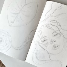 My project for course: Portrait Sketchbooking: Explore the Human Face. Esboçado, Desenho, Desenho de retrato, Desenho artístico, e Sketchbook projeto de Disa Buskhe - 15.04.2024