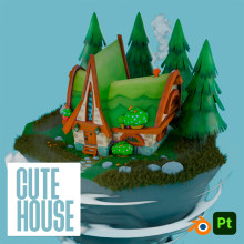 Cute House. Een project van 3D,  3D-modellering, Videogames y  Concept art van Frigga Gallardo - 16.04.2024