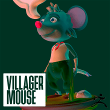 Villager Mouse. Un proyecto de 3D, Diseño de personajes, Modelado 3D, Videojuegos y Concept Art de Frigga Gallardo - 16.04.2024