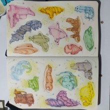 Mi proyecto del curso: Sketchbook de naturaleza fantástica: dibuja criaturas de otro mundo. Un proyecto de Dibujo a lápiz, Dibujo, Pintura a la acuarela, Sketchbook e Ilustración naturalista				 de sejoforga - 16.04.2024
