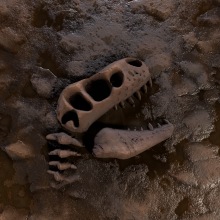 Styliced T-Rex Bones, 100% Procedural, Final Renders!. Design, 3D, and 3D Design project by Abdiel Adames - 03.30.2024