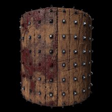 Medieval Wooden barricade with spikes and blood! 100% Procedural. Un proyecto de Diseño, 3D y Diseño 3D de Abdiel Adames - 10.04.2024
