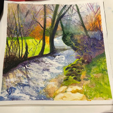 My project for course: Painting Realistic Watercolor Landscape. Fine Arts, Painting, Sketching, Watercolor Painting, and Naturalistic Illustration project by ivomira91 - 04.12.2024