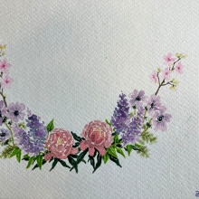Pink Flowers. Un proyecto de Dibujo y Pintura a la acuarela de Bianca Domke - 17.04.2024
