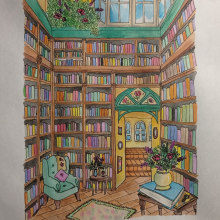 Biblioteca. Desenho projeto de anasofiaromagnoli90 - 12.04.2024