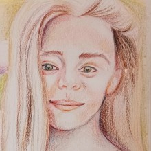 My project for course: Vibrant Portrait Drawing with Colored Pencils. Desenho, Desenho de retrato, Sketchbook, e Desenho com lápis de cor projeto de felicity.dsc - 18.04.2024