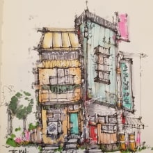 My project for course: Expressive Architectural Sketching with Colored Markers. Sketching, Drawing, Architectural Illustration, Sketchbook & Ink Illustration project by mkl_mx - 03.06.2024