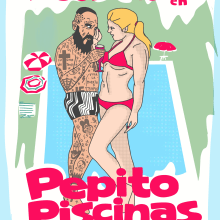 Pepito Piscinas. Vector Illustration, and Digital Illustration project by woodcutter Manero - 04.19.2024