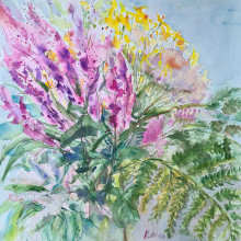 Forest flowers. Watercolor Painting, and Naturalistic Illustration project by Maja Kubica - 04.21.2024