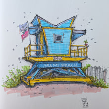 Lovemodern 's project: Expressive Architectural Sketching with Colored Markers. Un projet de Esquisse , Dessin, Illustration architecturale, Carnet de croquis et Illustration à l'encre de lovemodern - 18.04.2024