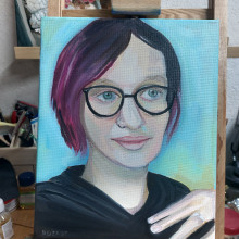 My project for course: Contemporary Oil Portraiture. Traditional illustration, Fine Arts, Painting, Portrait Illustration, and Oil Painting project by Melanie Puerst - 10.10.2023