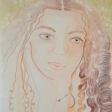 Meu projeto do curso: Desenho de retratos vibrantes com lápis de cor. Drawing, Portrait Drawing, Sketchbook, and Colored Pencil Drawing project by Ana Lucia Kroeff Vieira - 04.25.2024